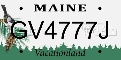 GV4777J Maine License Plate