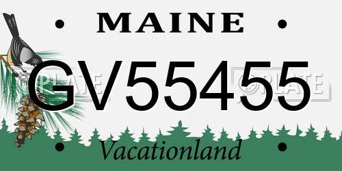 GV55455 Maine License Plate