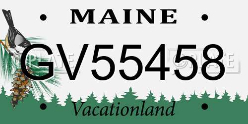 GV55458 Maine License Plate