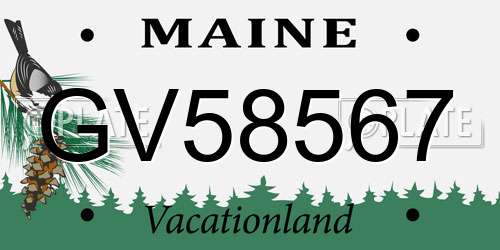 GV58567 Maine License Plate