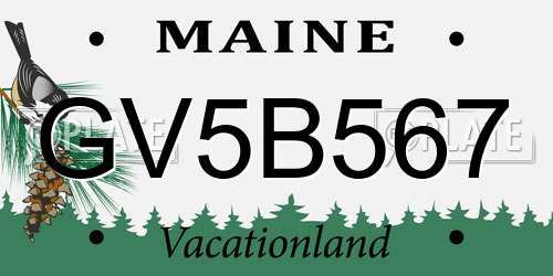 GV5B567 Maine License Plate