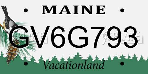 GV6G793 Maine License Plate