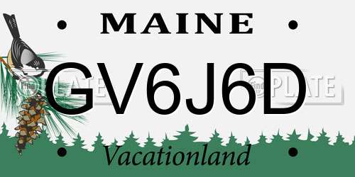 GV6J6D Maine License Plate