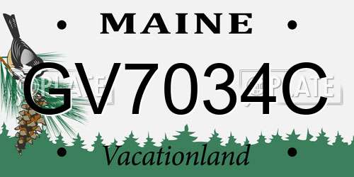 GV7034C Maine License Plate