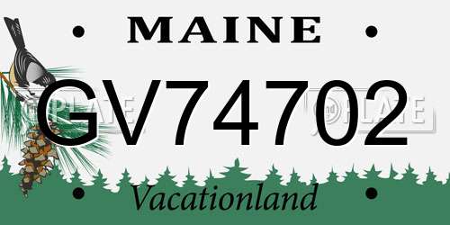 GV74702 Maine License Plate