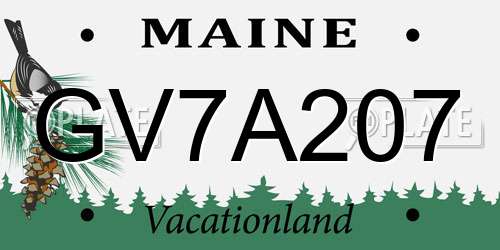 GV7A207 Maine License Plate