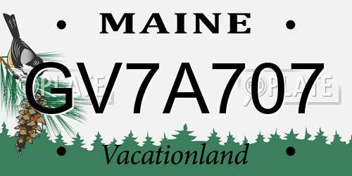 GV7A707 Maine License Plate