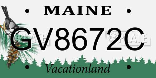 GV8672C Maine License Plate