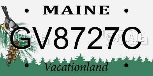 GV8727C Maine License Plate