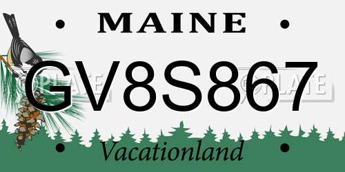 GV8S867 Maine License Plate