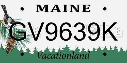 GV9639K Maine License Plate