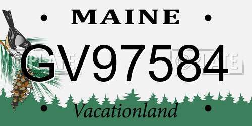 GV97584 Maine License Plate