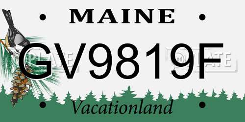 GV9819F Maine License Plate