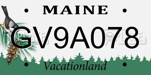 GV9A078 Maine License Plate