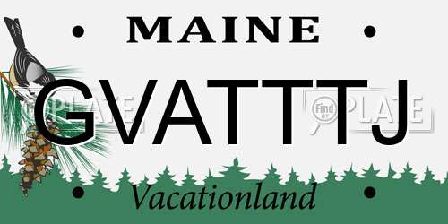 GVATTTJ Maine License Plate