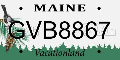 GVB8867 Maine License Plate