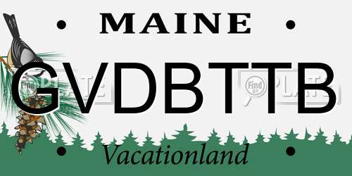 GVDBTTB Maine License Plate