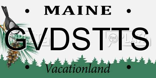 GVDSTTS Maine License Plate