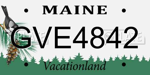 GVE4842 Maine License Plate