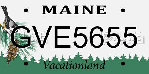 GVE5655 Maine License Plate