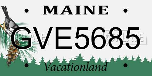 GVE5685 Maine License Plate