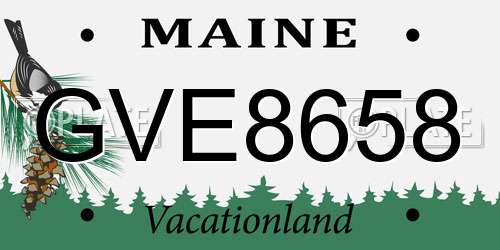 GVE8658 Maine License Plate