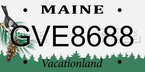 GVE8688 Maine License Plate
