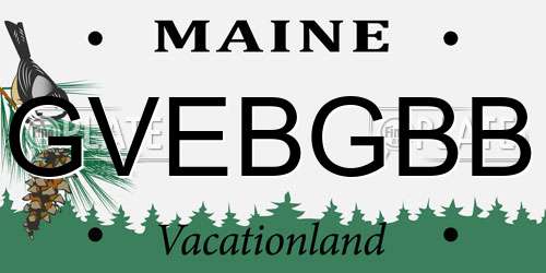 GVEBGBB Maine License Plate