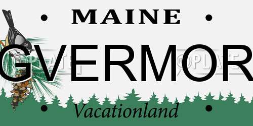 GVERMOR Maine License Plate