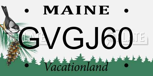 GVGJ60 Maine License Plate