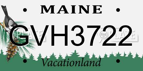 GVH3722 Maine License Plate