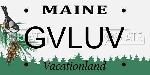 GVLUV Maine License Plate