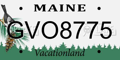 GVO8775 Maine License Plate