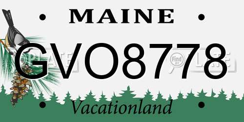 GVO8778 Maine License Plate