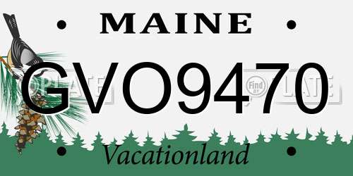 GVO9470 Maine License Plate