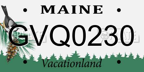 GVQ0230 Maine License Plate
