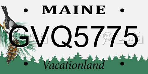 GVQ5775 Maine License Plate