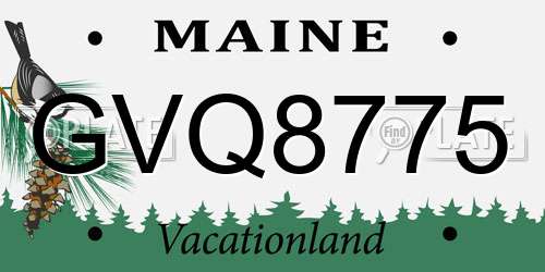 GVQ8775 Maine License Plate