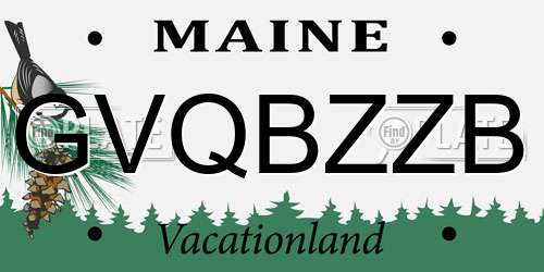GVQBZZB Maine License Plate