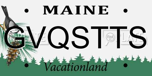 GVQSTTS Maine License Plate