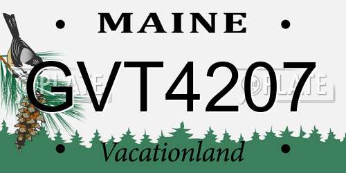 GVT4207 Maine License Plate