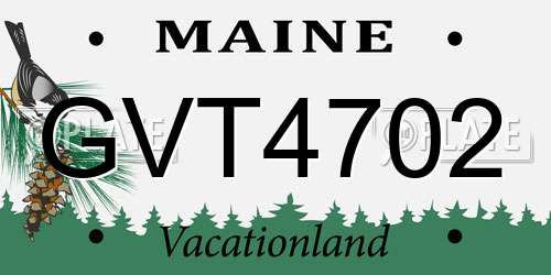 GVT4702 Maine License Plate