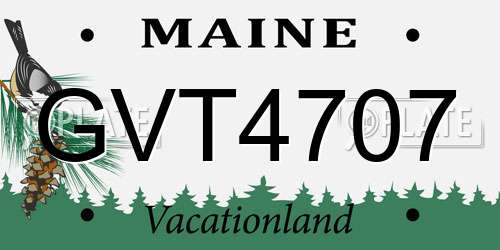 GVT4707 Maine License Plate