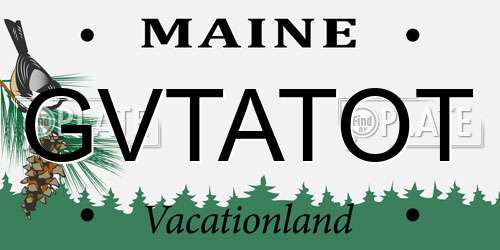 GVTATOT Maine License Plate