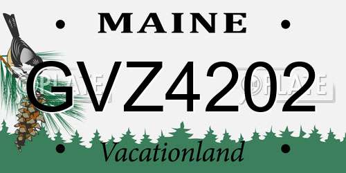 GVZ4202 Maine License Plate
