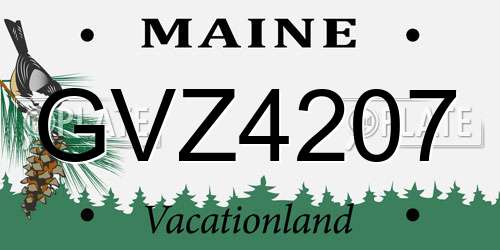 GVZ4207 Maine License Plate