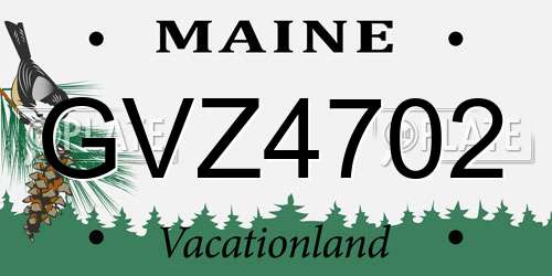 GVZ4702 Maine License Plate