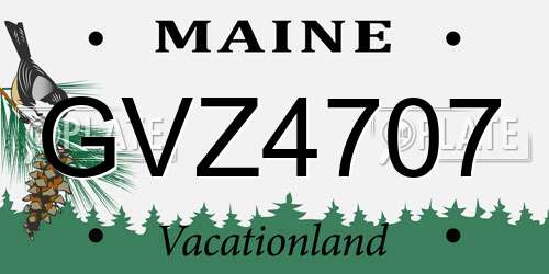 GVZ4707 Maine License Plate