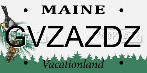 GVZAZDZ Maine License Plate