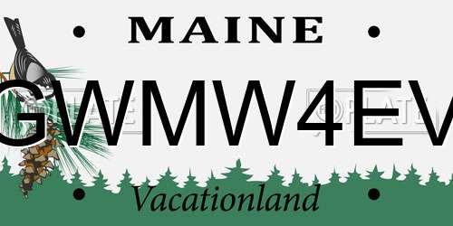 GWMW4EV Maine License Plate